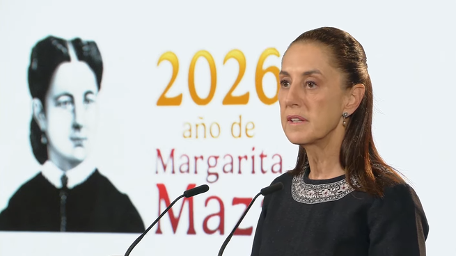 Claudia Sheinbaum en la Mañanera del Pueblo.