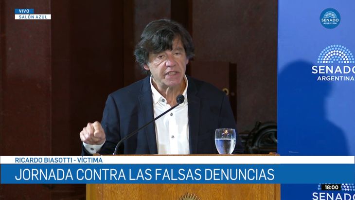 Ricardo Biasotti relató en el Senado Nacional su experiencia con falsas denuncias y el impacto en su vida familiar y judicial