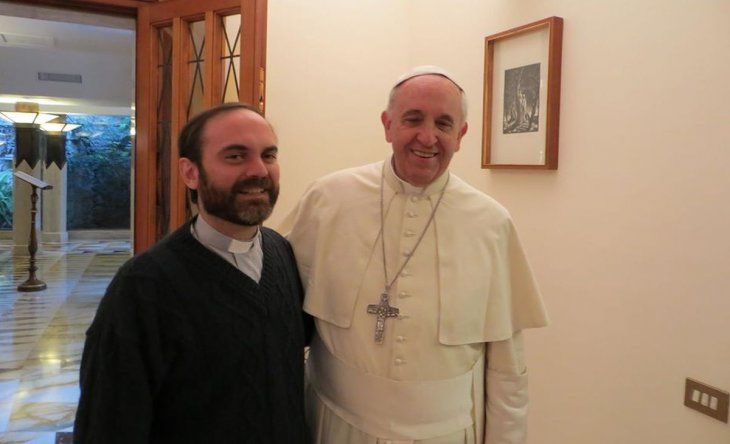 Otros tiempos: Daniel Cutri junto al Papa Francisco.