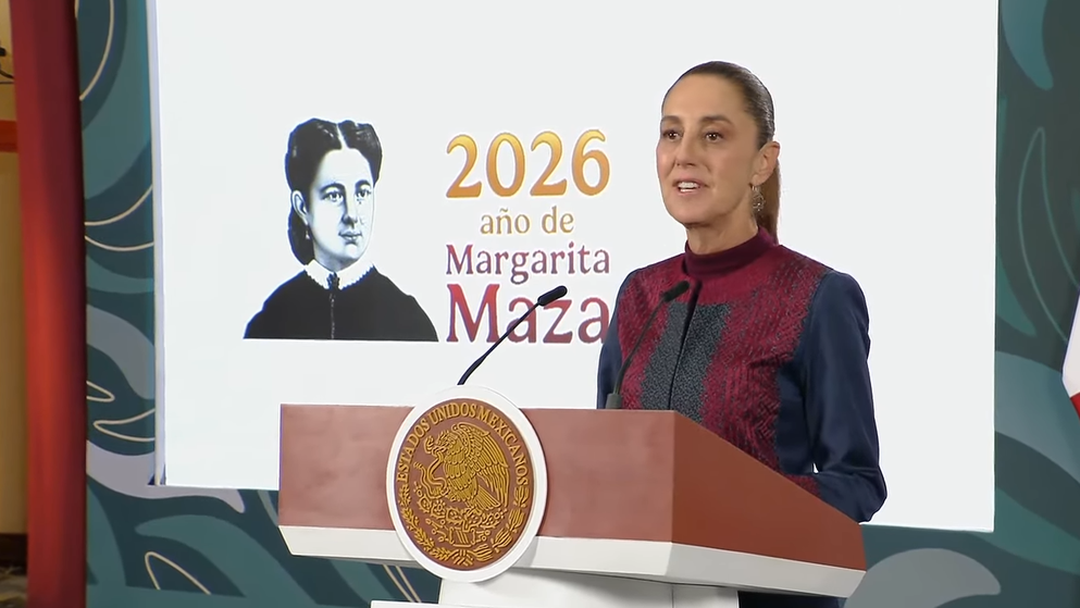 Claudia Sheinbaum en la Mañanera de este jueves.