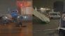 Varias aeronaves de Aerolíneas Argentinas se movieron con el viento.