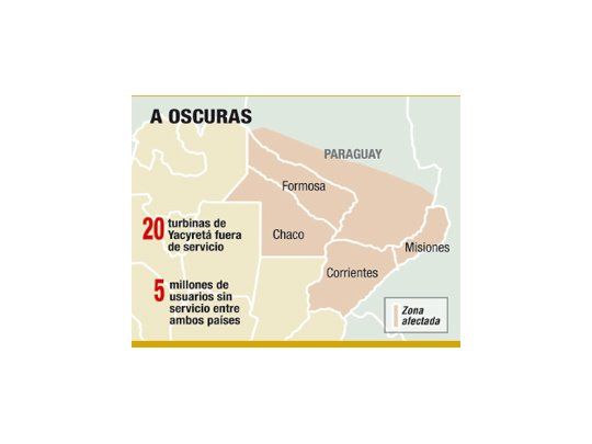 Cinco millones a oscuras por apagón