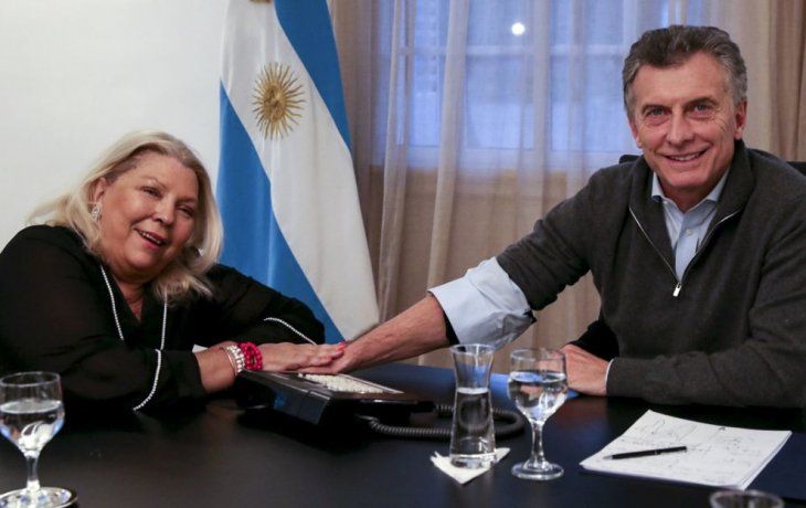 Elisa Carrió y Mauricio Macri en la Quinta de Olivos. (Archivo).