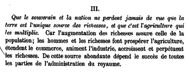 Francois Quesnay, Maxima III