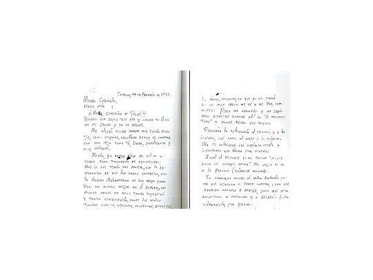 La carta que Chávez escribió a sus hijas en 1992.