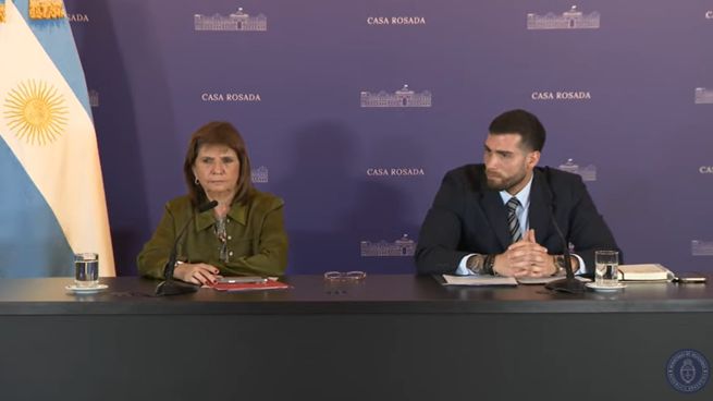 La ministra Patricia Bullrich brindó una conferencia de prensa.&nbsp;