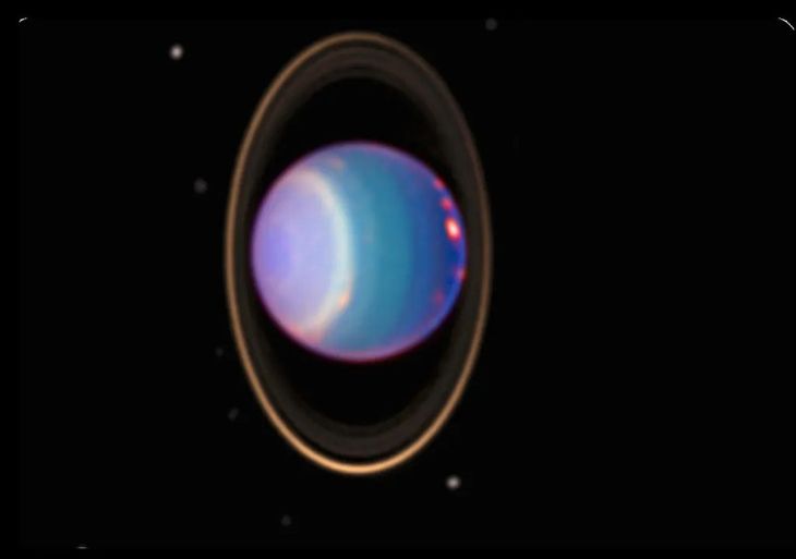 Atardecer en Urano según la NASA. Atardecer en Urano según la NASA.