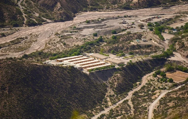 Vista del campamento minero. A fines de 2024 Minas Argentinas SA, la operadora de la Mina Gualcamayo, se convirtió en la primera empresa con base en San Juan en pedir la adhesión formalmente al RIGI.