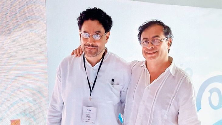 Iv&aacute;n Cepeda, el candidato oficialista, junto al actual presidente Gustavo Petro.