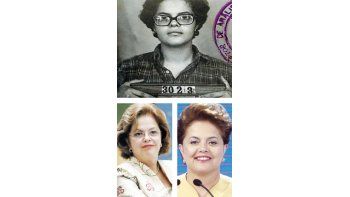 Dilma Rousseff, según pasan los años: del prontuario que le abrió el régimen militar como militante guerrillera, a las cirugías embellecedoras recientes, recomendadas por sus asesores de campaña.