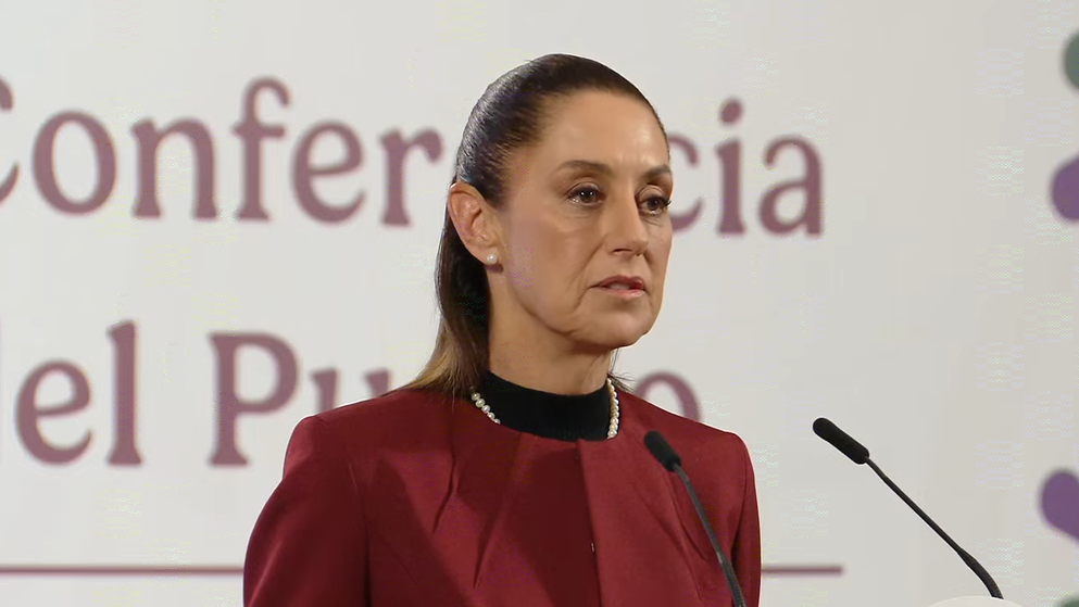 Claudia Sheinbaum habla en una nueva Mañanera del Pueblo.