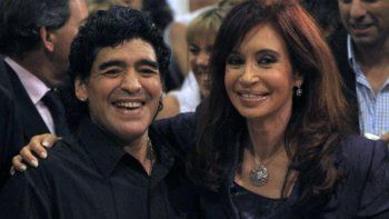 Diego Maradona y Cristina de Kirchner. (Foto de archivo).&nbsp;