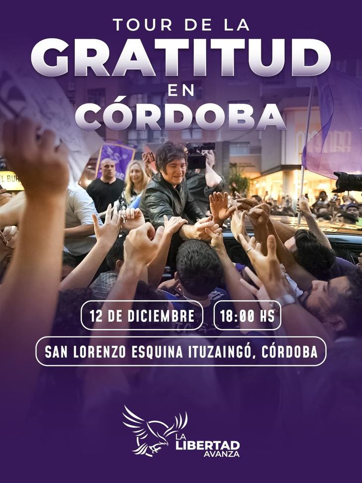 Javier y Karina Milei desembarcan en Córdoba en el marco del Javier y Karina Milei desembarcan en Córdoba en el marco del