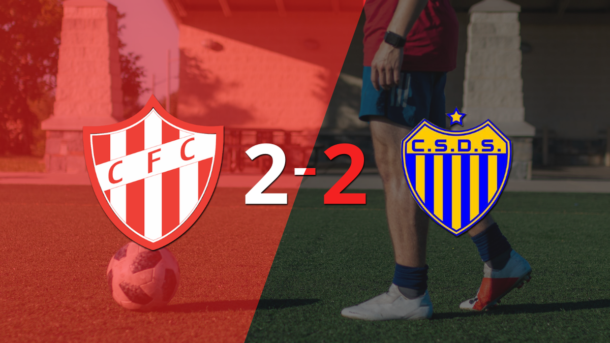 Dock Sud got a point after tying 2 goals with Cañuelas