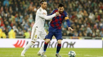 Ramos y Messi, durante el último clásico entre Real Madrid y Barcelona.