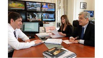 Juan Manuel Abal Medina, Juliana Di Tullio y Julián Domínguez.