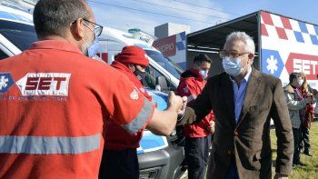 Julio Zamora en la presentación de la&nbsp;base operativa del Sistema de Emergencias&nbsp;Tigre﻿