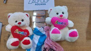 Los ositos de peluche incautados por personal aduanero