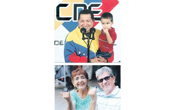 Hugo Chávez se mostró locuaz y triunfante junto a su nieto después de votar. La elección de ayer en Venezuela transcurrió con normalidad y un elevado nivel de participación.