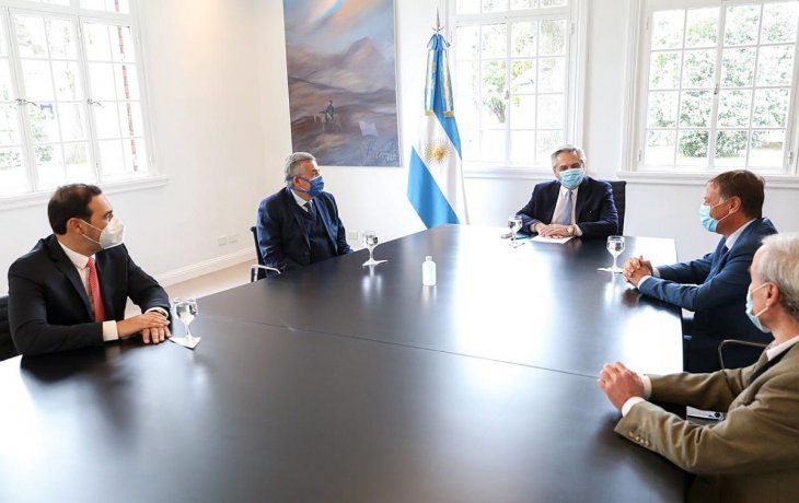 Alberto Fernández, en una reunión con el gobernador de Jujuy, Gerardo Morales.