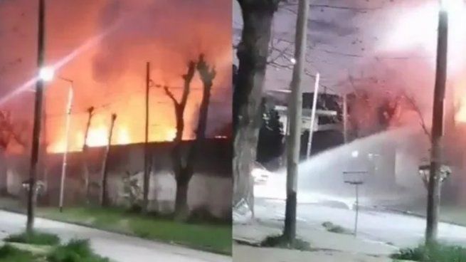 Un importante incendio afectó a una fábrica en Villa Domínico