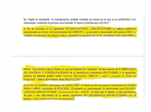 Los documentos no publicados corresponden al #0044, identificado como “Comunicación OA–SIGEN”, y #0045, con el motivo “Para la firma del Pacto de Integridad”. Los documentos no publicados corresponden al #0044, identificado como “Comunicación OA–SIGEN”, y #0045, con el motivo “Para la firma del Pacto de Integridad”.