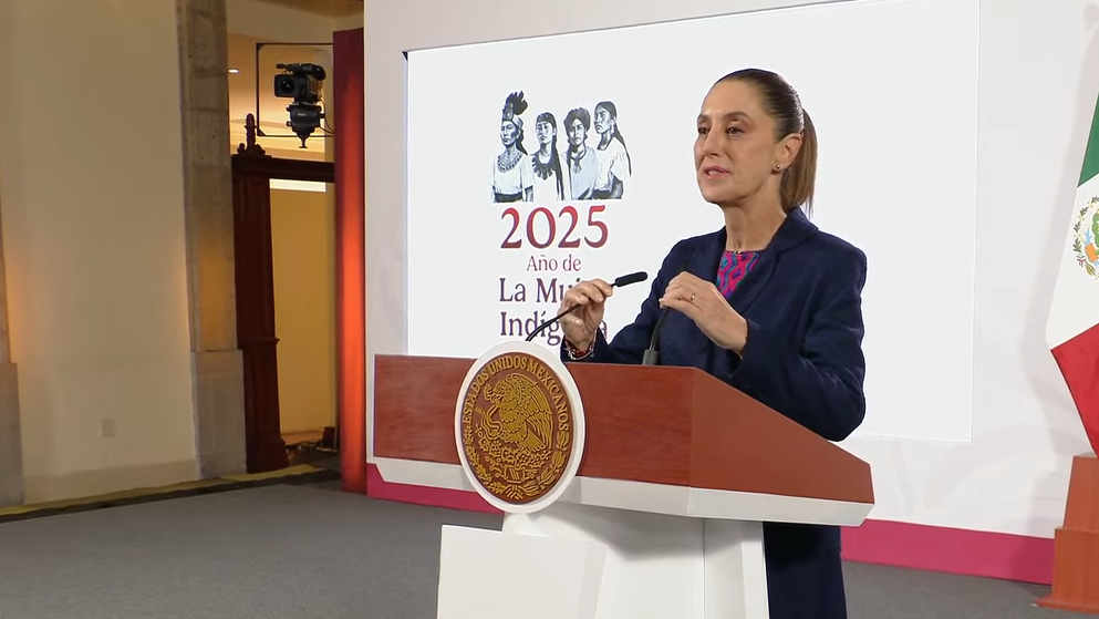 Claudia Sheinbaum en la Mañanera del Pueblo de este miércoles.