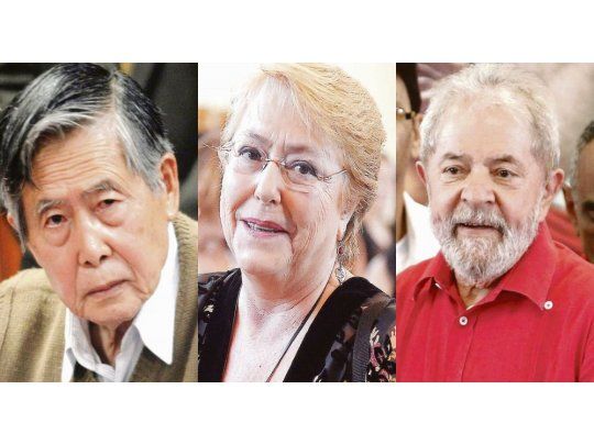 Alberto Fujimori, Michelle Bachelet y Luiz Inácio Lula da Silva