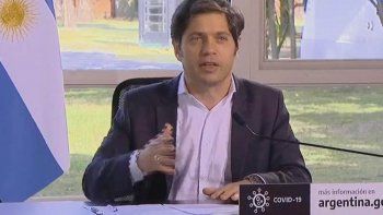 Axel Kicillof en la conferencia de prensa en Olivos.