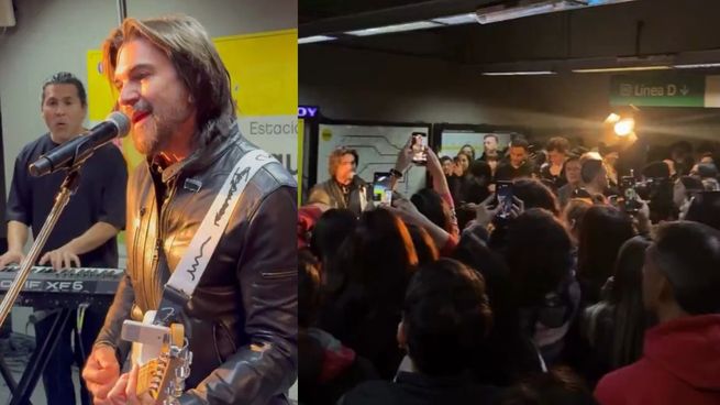 Juanes cantó ante más de 1.500 personas en hora pico.