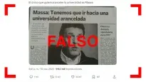 es falso el recorte de clarin en el que sergio massa propone arancelar la universidad publica