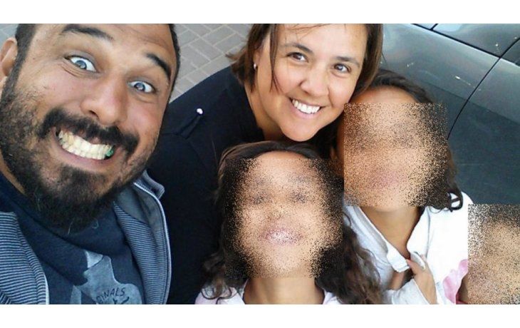 Gabriel Agüero, Valeria Marsili y sus tres hijas (Foto Facebook)