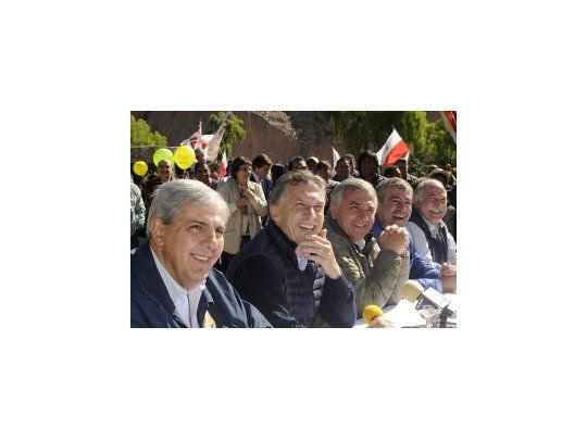 Mauricio Macri junto a Gerardo Morales y José Cano en Purmamarca.
