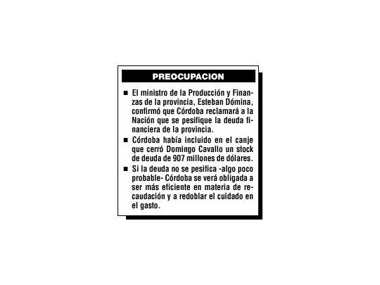 De la Sota reclama que se pesifique deuda provincial
