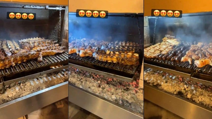 El asado que compartieron los jugadores en sus redes. El asado que compartieron los jugadores en sus redes.