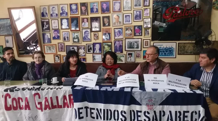 La Mesa de Derechos Humanos de Salta en la conferencia de prensa en la que anunció la presentación del hábeas corpus.