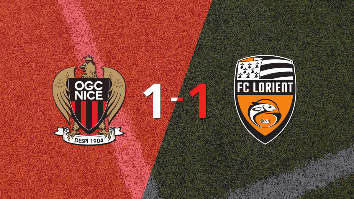 Nice and Lorient drew 1-1
