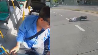 El colectivo de la línea 76 dobló con el giro permitido, pero el chofer desvió la vista en el momento crítico.