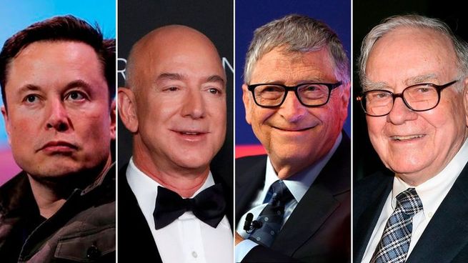 Elon Musk, Jeff Bezos, Bill Gates y Warren Buffett