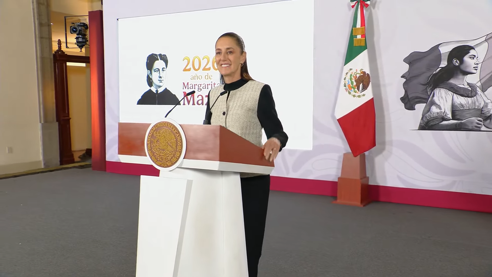 Claudia Sheinbaum en la Mañanera del Pueblo.