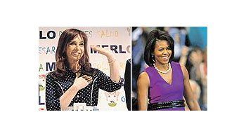 ámbito.com | Las unen lafascinaciónpor la moda,los cinturonesllamativos,losvestidoscoloridos ylos collaresde perlas.Las separanla altura y lafigura.MichelleObama fueelegidacomo unade las mejorvestidas delmundo;Cristina deKirch