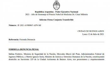 denuncia conjunta a macri por el contrabando de armas enviadas a bolivia