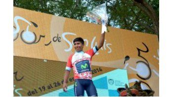 ámbito.com | El colombiano Quintana muestra su felicidad en lo más alto del podio.