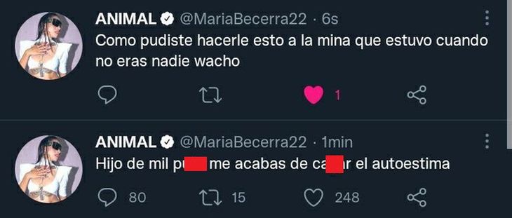 After her explosive tweets, María Becerra confirmed her separation from Rusherking