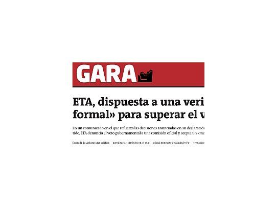 El comunicado de ETA fue publicado en el diario español, Gara.