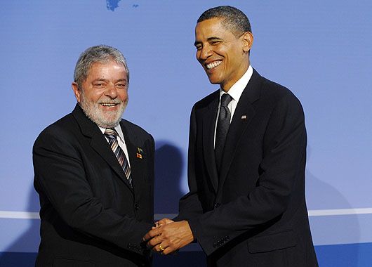 Obama con el presidente de Brasil Lula Da Silva.