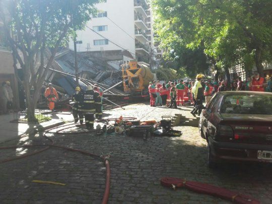 Se desmoronó una obra en construcción&nbsp;en el barrio porteño de&nbsp;Belgrano.