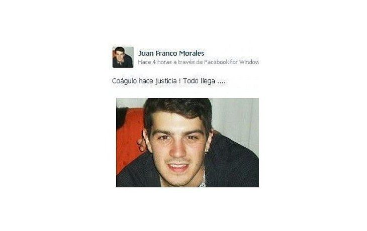 El respudiable mensaje que publicó Juan Franco Morales, del FPCyS de Cañuelas, en su muro de Facebook.
