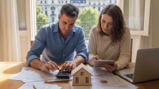 Una pareja hace cálculos para tratar de acceder a un crédito hipotecario y comprar su casa en Buenos Aires Una pareja hace cálculos para tratar de acceder a un crédito hipotecario y comprar su casa en Buenos Aires