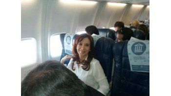Cristina mantuvo un breve contacto con la prensa.